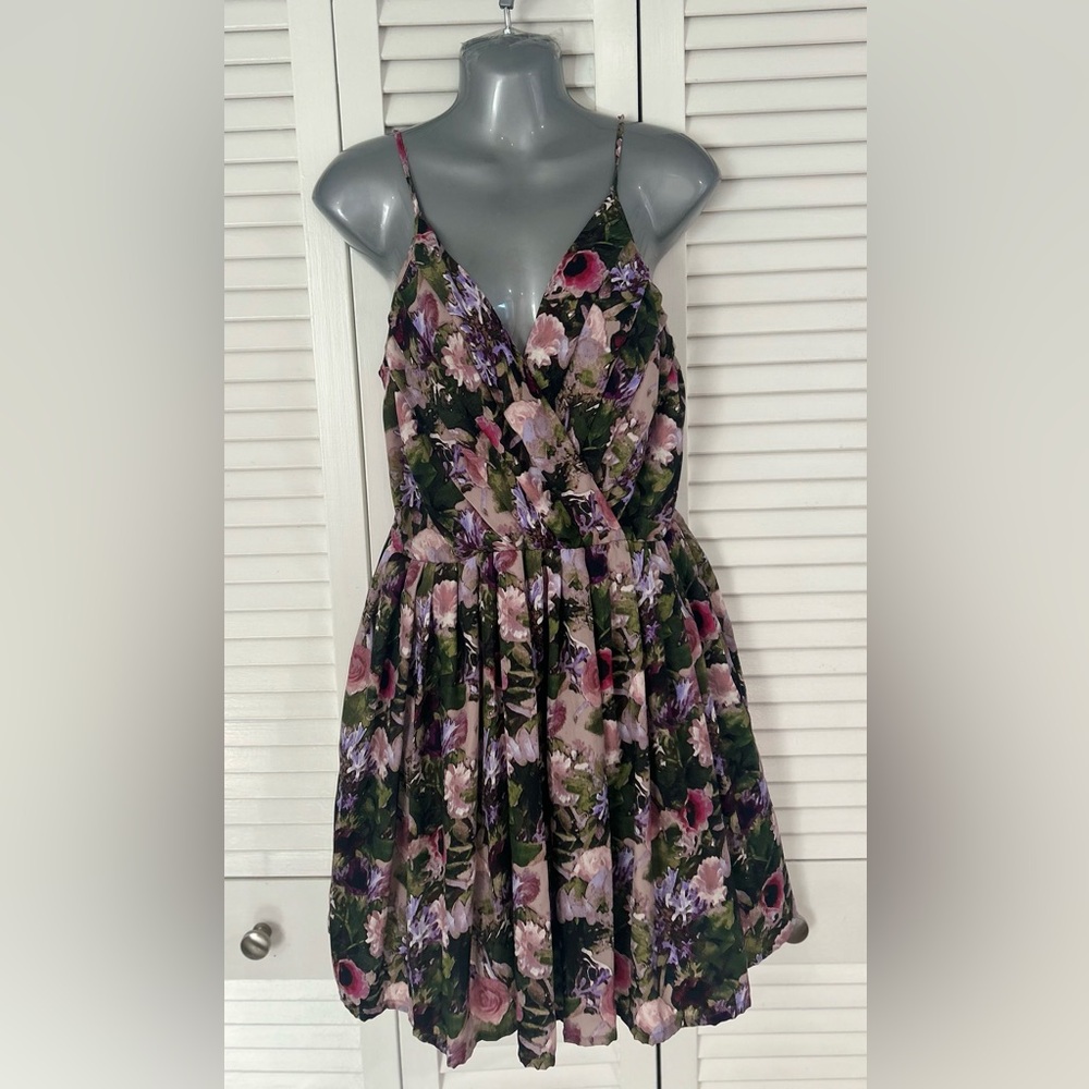 Jack by BB Dakota Purple Floral Wrap Mini Dress